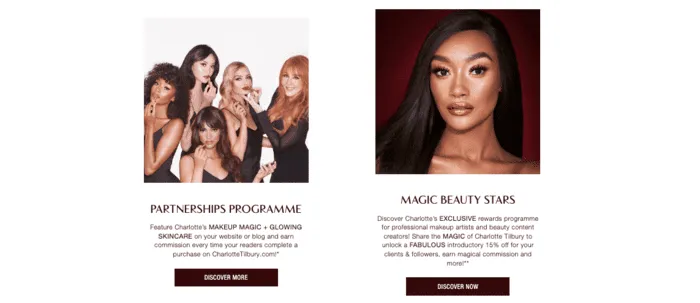 Charlotte Tilbury makeup affiliate programs banner