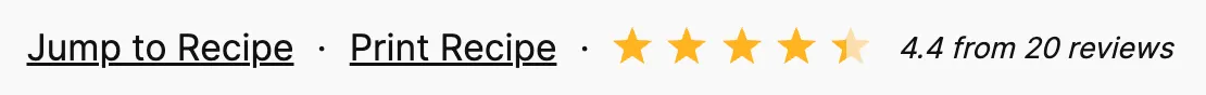 Rate recipe using quicklinks