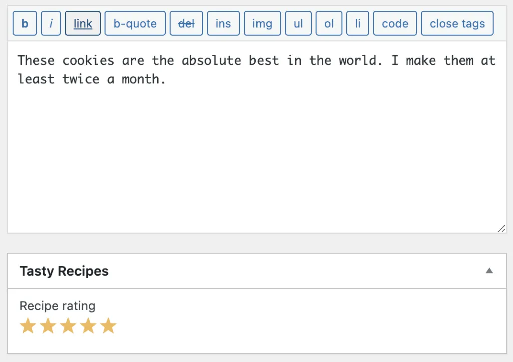 Edit recipe rating from admin