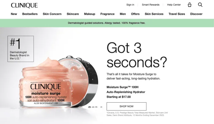 Clinique banner
