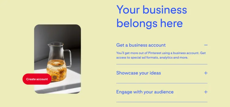 Create a business account on Pinterest