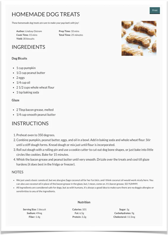 Tasty Recipes Elegant Recipe Card Example