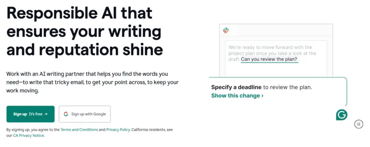 Grammarly banner