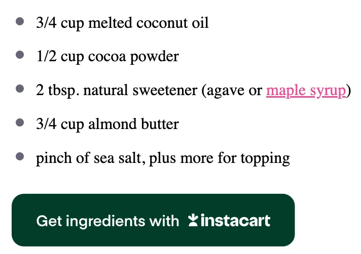 How to make money with a food blog using a Shoppable Recipe card with Instacart