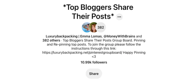 Join a Pinterest group board