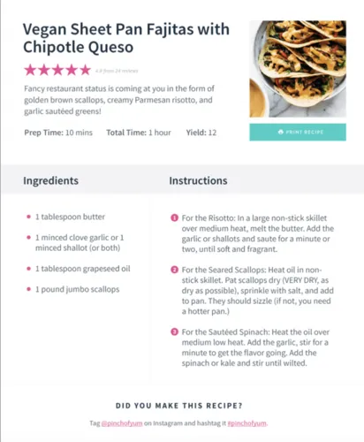 Recipe example