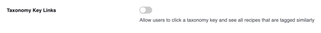 Toggle on the recipe taxonomies