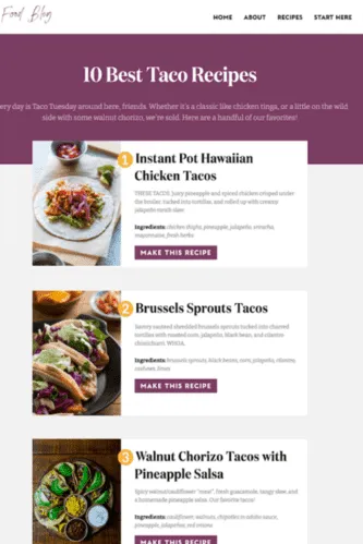 An image showing what it looks like when you add internal links to a recipe roundup.