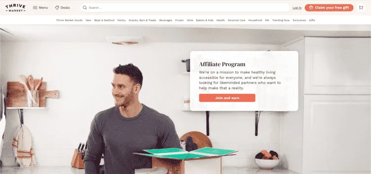 Thrive food affiliate program banner
