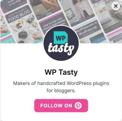 WP Tasty Pinterest Follow Box Example