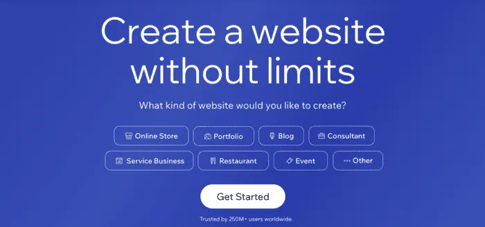 A screen shot of Mix, a food blog website builder