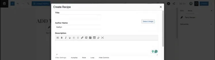 A GIF showing how to add a video to your recipe card with Tasty Recipes.