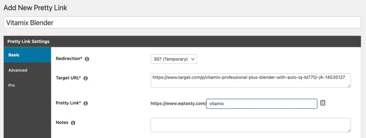 An image showing how to create a Pretty Link