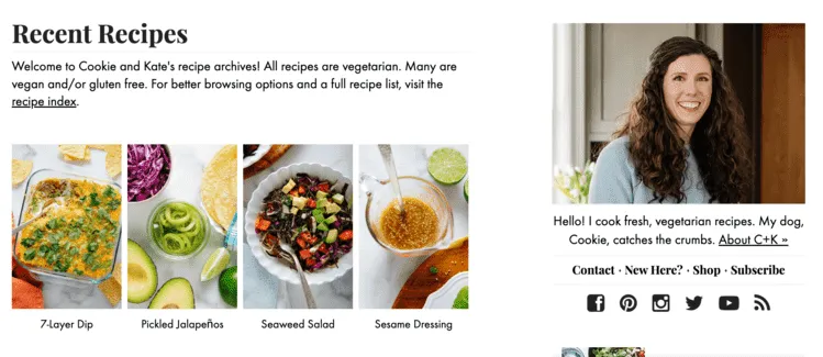 Cookie and Kate food blog banner
