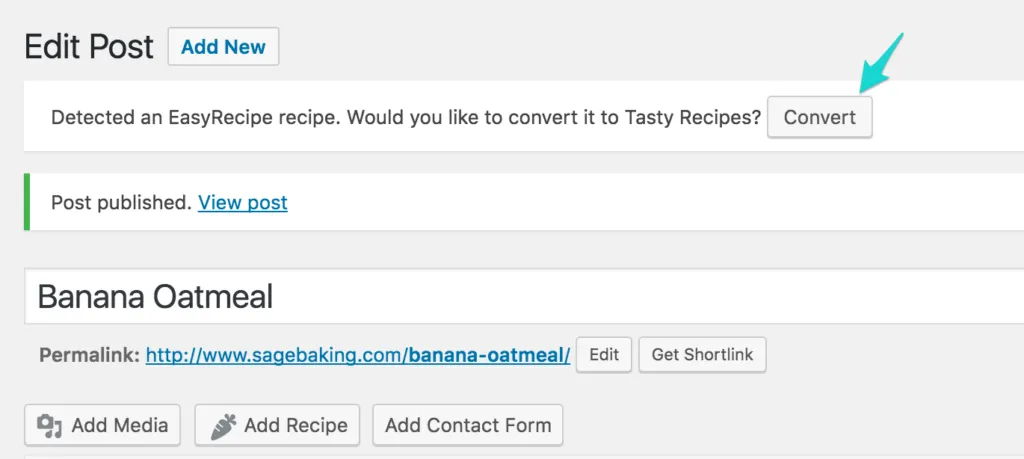 An image showing how to convert to a Tasty Recipe