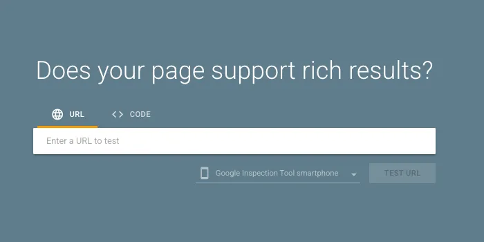 Google Rich Results Test tool with the prompt 'Does your page support rich results?' and a URL input field — used to verify recipe schema markup is working correctly