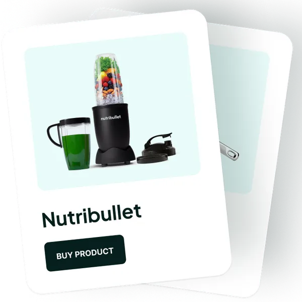 Product card for a Nutribullet blender automatically inserted as an affiliate link with a Buy Product button
