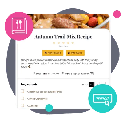 recipe card blocks small featured image
