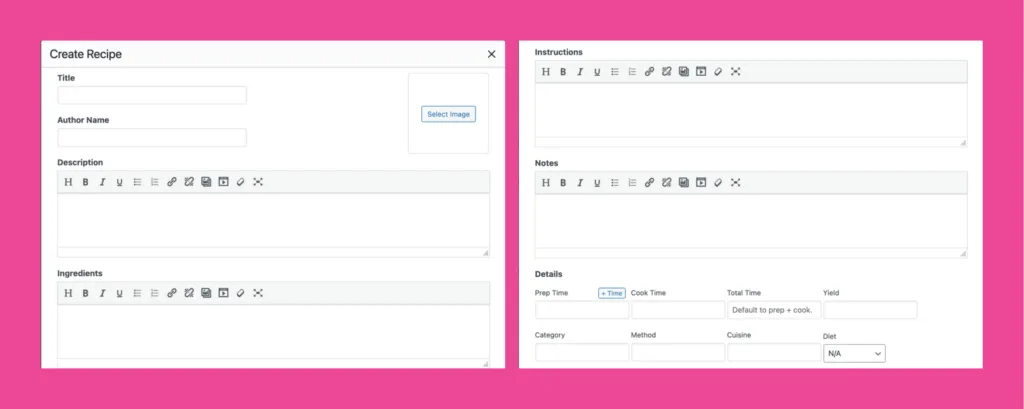 A graphic showing a Tasty Recipes lite recipe card template