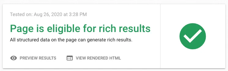 rich results test without errors