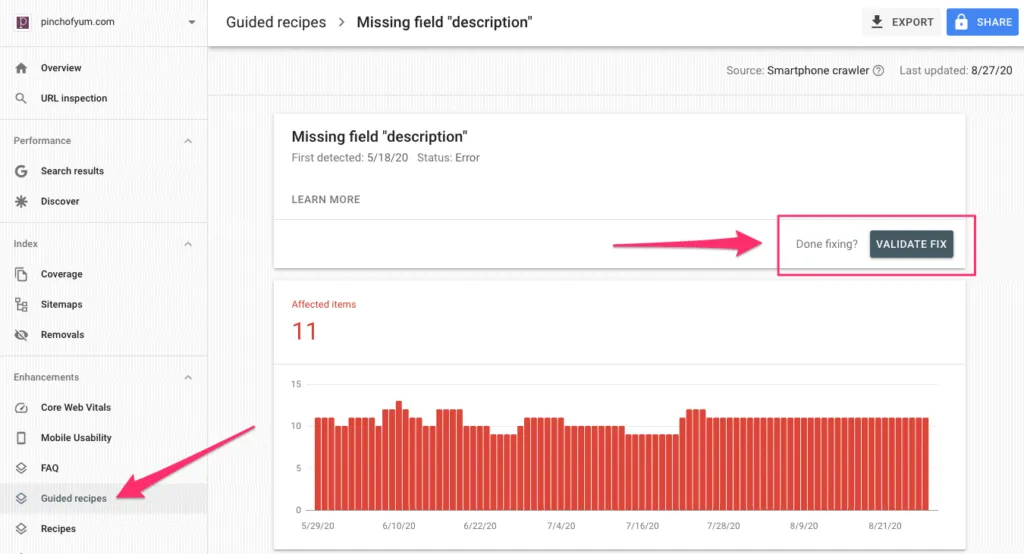 Google console errors