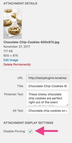 Disable an image for Pinterest repins