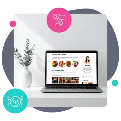 the healthful ideas featured image with her blog screenshot on it