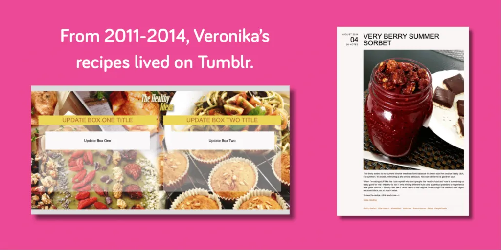 Early recipes from The Healthful Ideas on Tumblr before moving to WordPress.