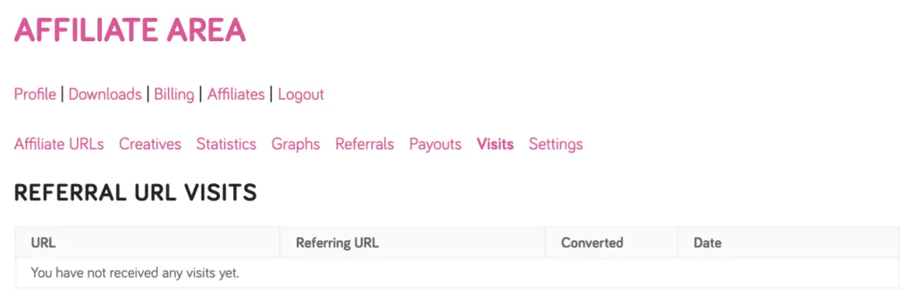WP Tasty Affiliate Area - Visits