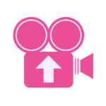 a graphical icon of a pink video camera
