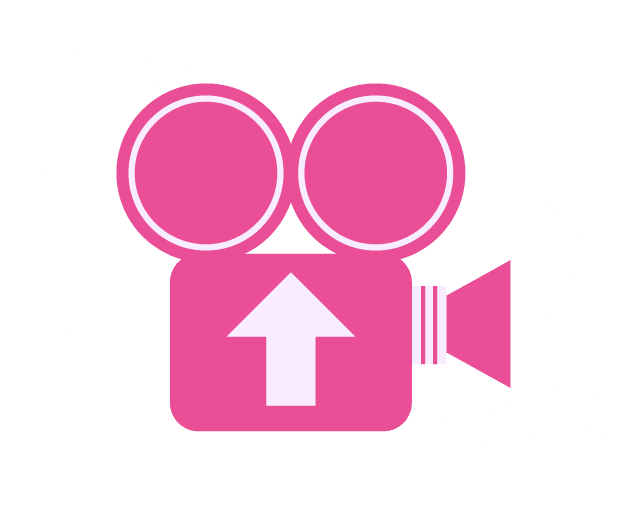 a graphical icon of a pink video camera