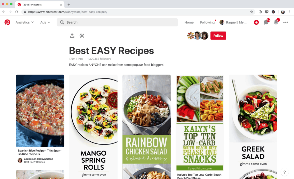 Best EASY Recipes group board, to which Pinch of Yum belongs