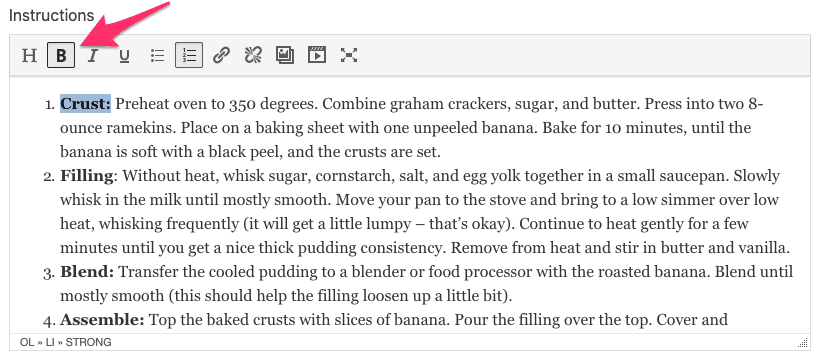Tasty Recipes editor