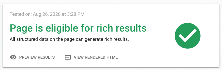 rich results test without errors