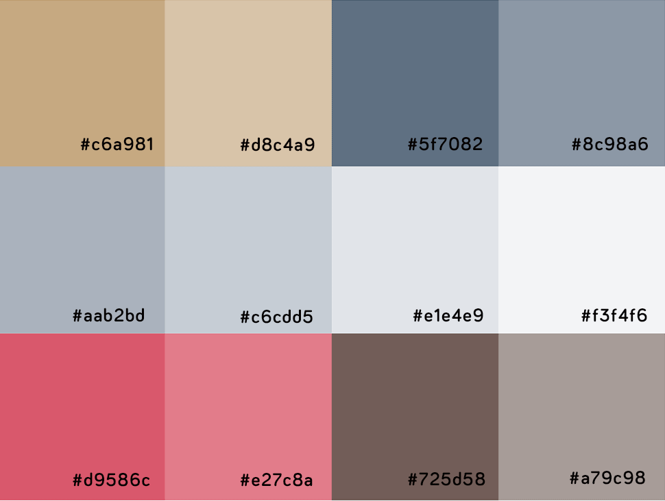 Recipes Card Color Palettes