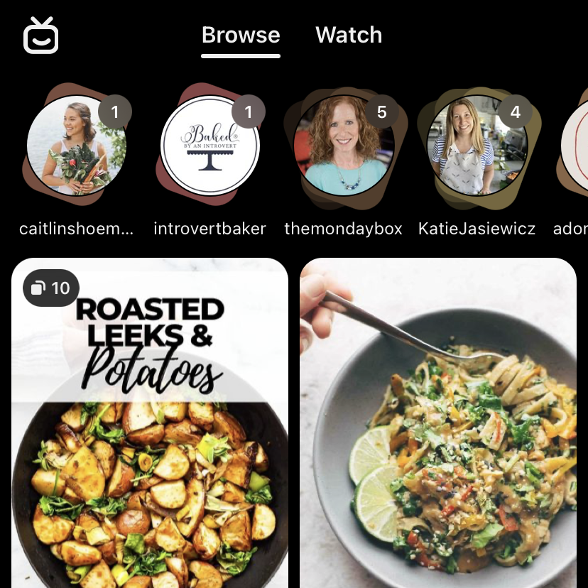 An example of Pinterest Idea Pins appear on the mobile home feed.