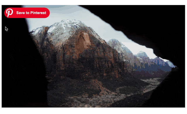 A gif showing that when you use Tasty Pins, you can hide Pinterest images in WordPress, but still have those pins shared to Pinterest.